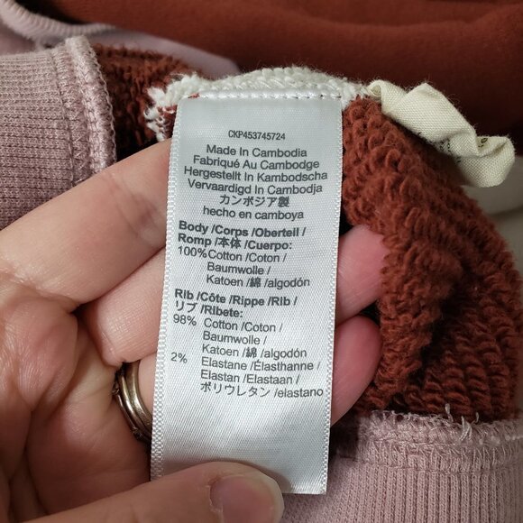 MADEWELL MWL Airyterry Hoodie Sweatshirt in Colorblock - Picture 7 of 8